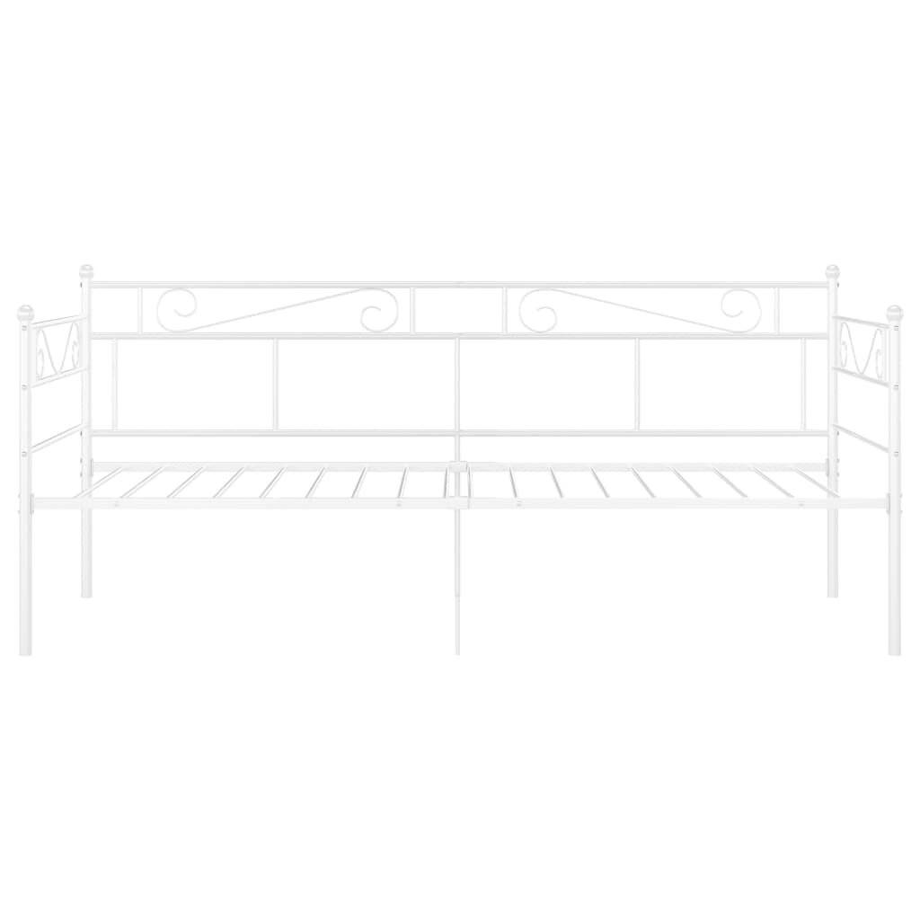 Schlafsofa Bettgestell Weiß Metall 90x200 cm-3