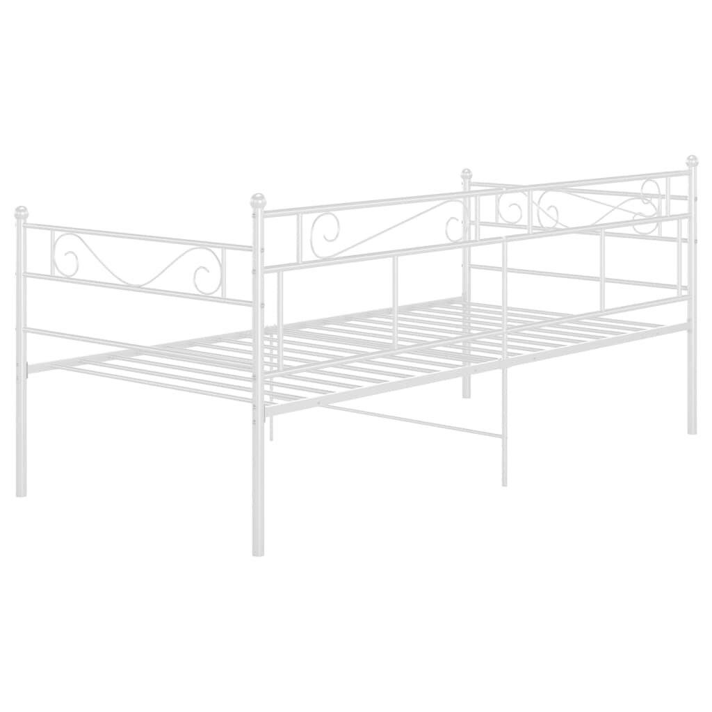 Schlafsofa Bettgestell Weiß Metall 90x200 cm-4