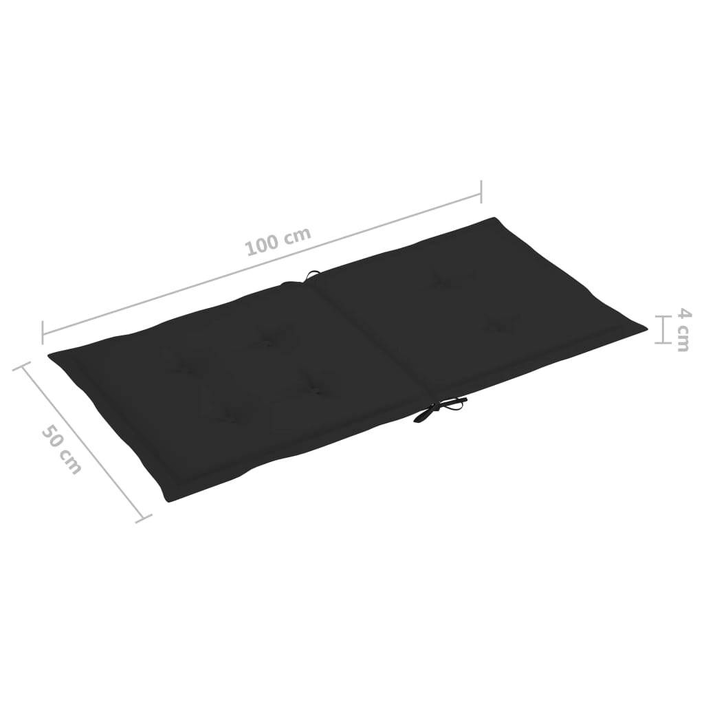 Gartenstuhlauflagen 6 Stk. Schwarz 100x50x4 cm-5