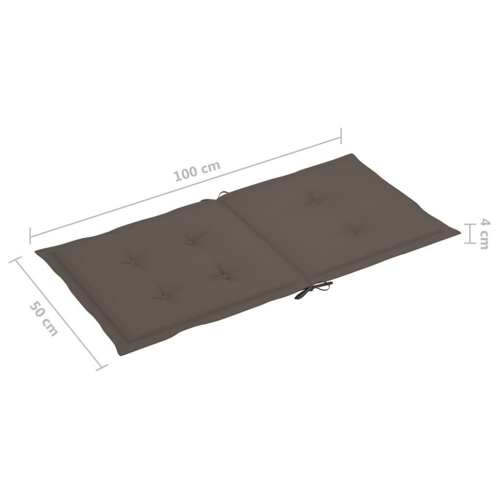 Gartenstuhlauflagen 6 Stk. Taupe 100x50x4 cm-5