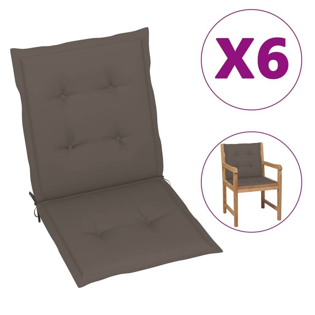 Gartenstuhlauflagen 6 Stk. Taupe 100x50x4 cm