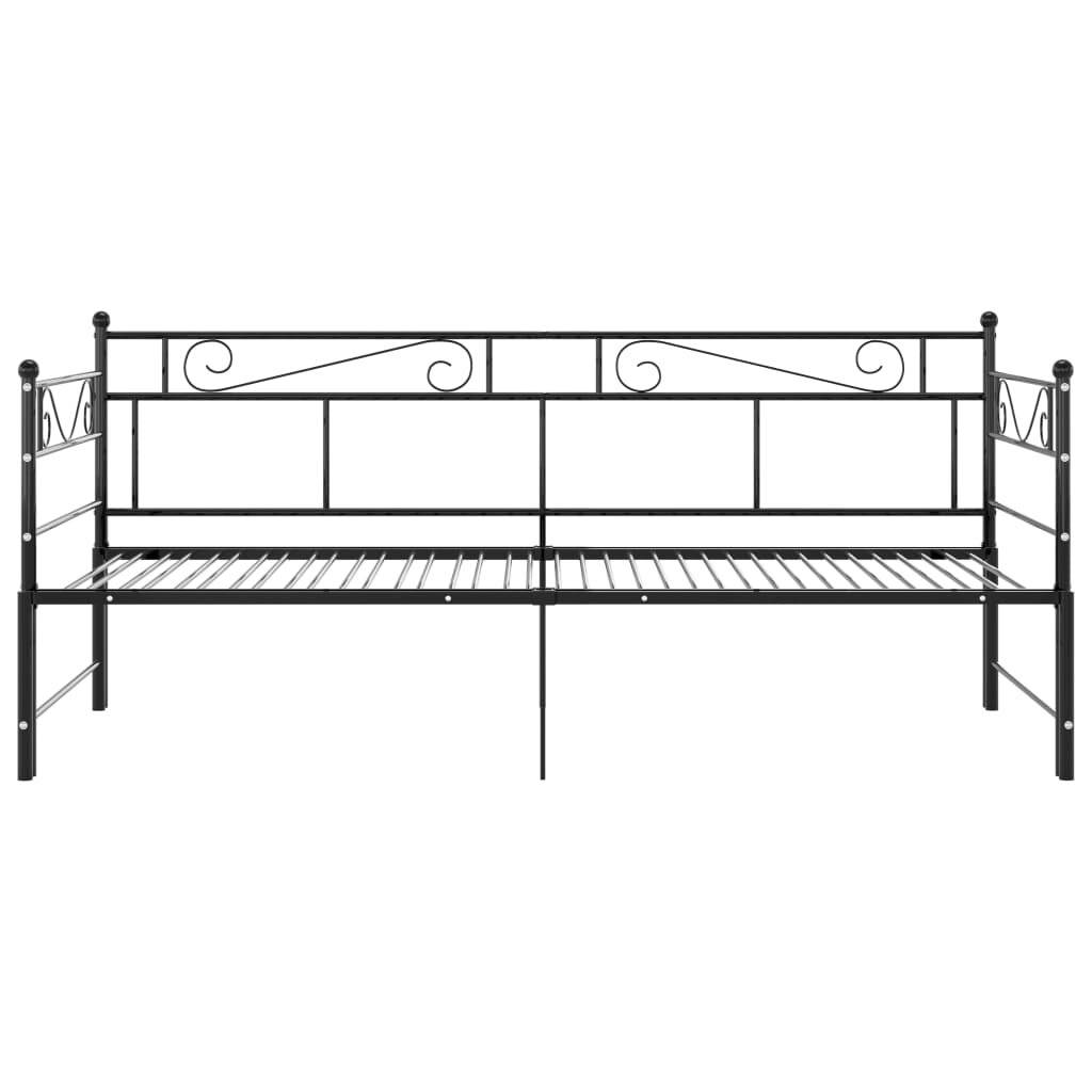 Ausziehsofa Bettgestell Schwarz Metall 90x200 cm-5