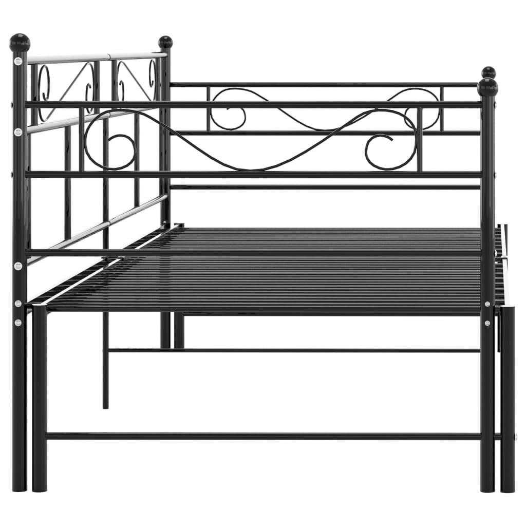 Symbolbild für Ausziehsofa Bettgestell Schwarz Metall 90x200 cm