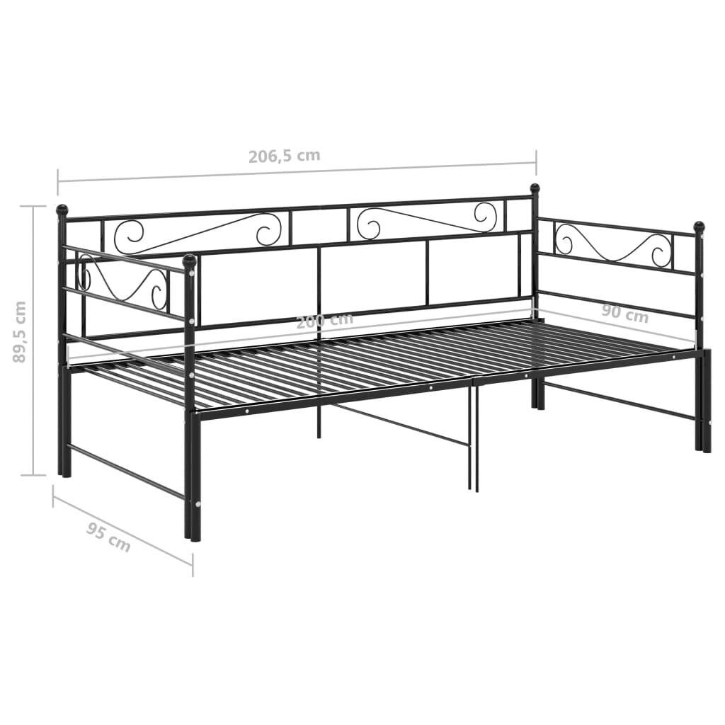 Symbolbild für Ausziehsofa Bettgestell Schwarz Metall 90x200 cm