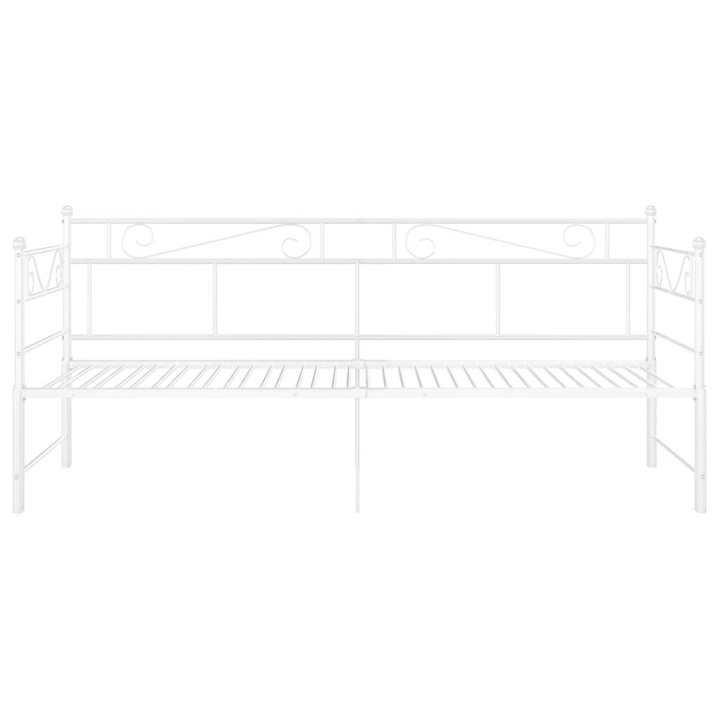 Ausziehsofa Bettgestell Weiß Metall 90x200 cm-5