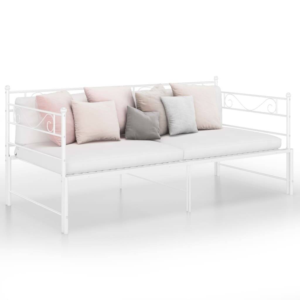 Ausziehsofa Bettgestell Weiß Metall 90x200 cm-6
