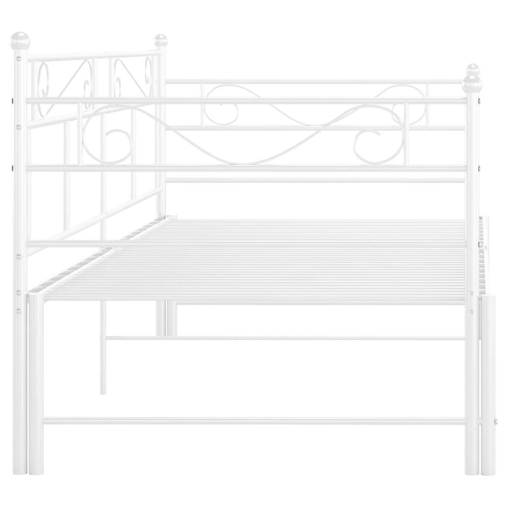 Symbolbild für Ausziehsofa Bettgestell Weiß Metall 90x200 cm