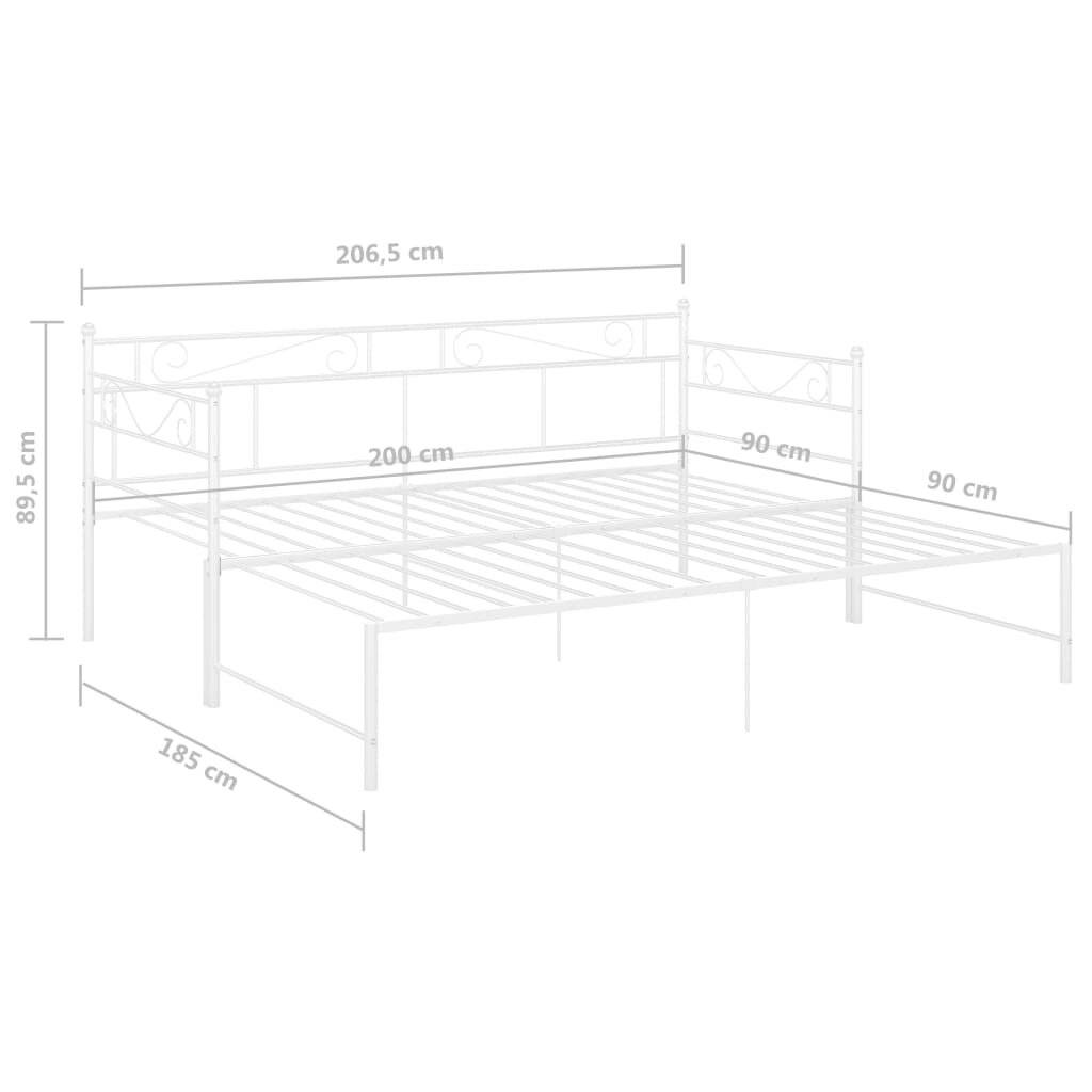 Symbolbild für Ausziehsofa Bettgestell Weiß Metall 90x200 cm