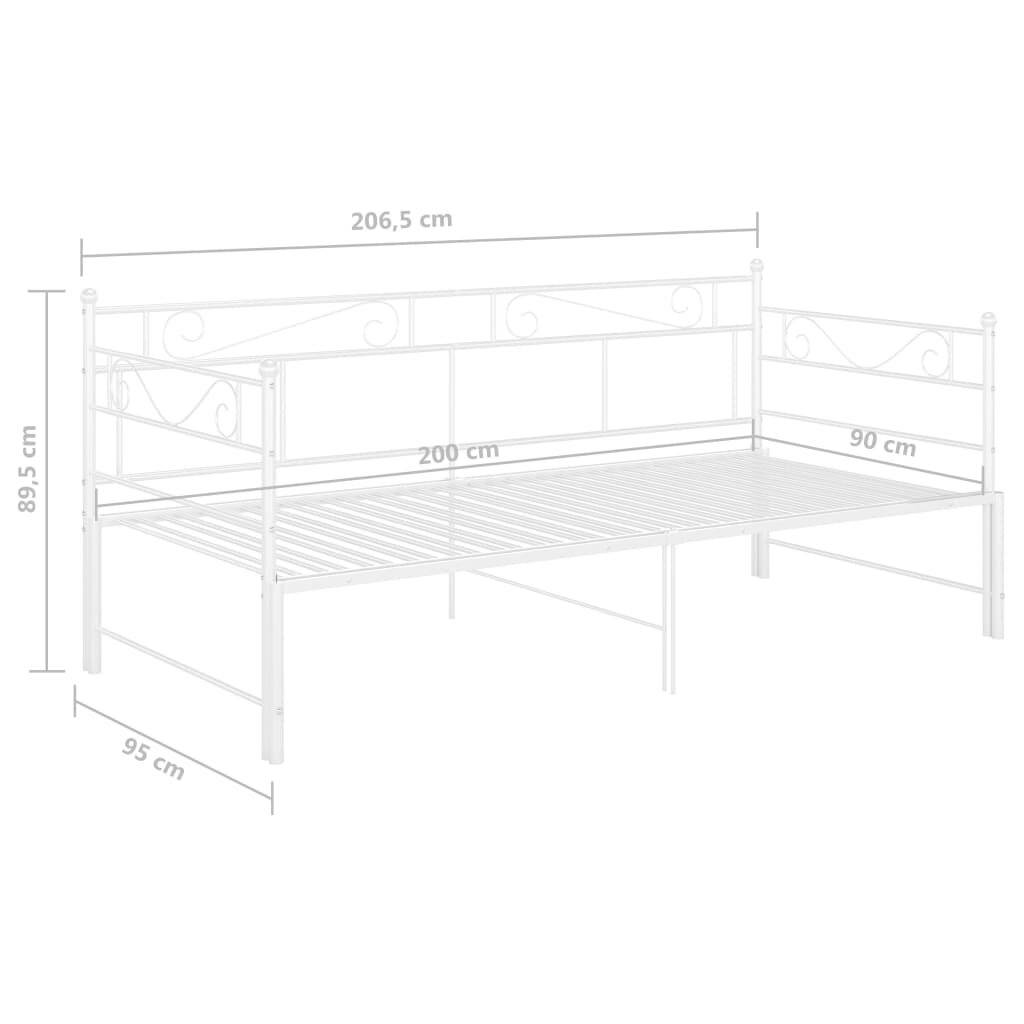 Symbolbild für Ausziehsofa Bettgestell Weiß Metall 90x200 cm