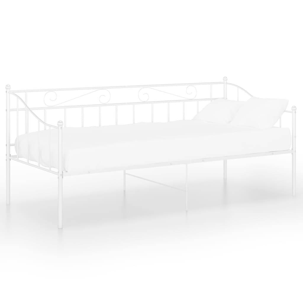 Schlafsofa Bettgestell Weiß Metall 90x200 cm-1