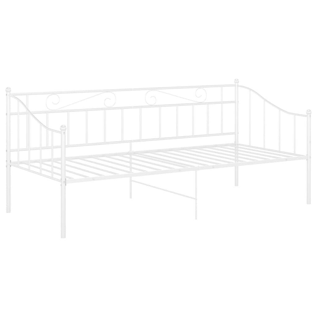 Schlafsofa Bettgestell Weiß Metall 90x200 cm-2