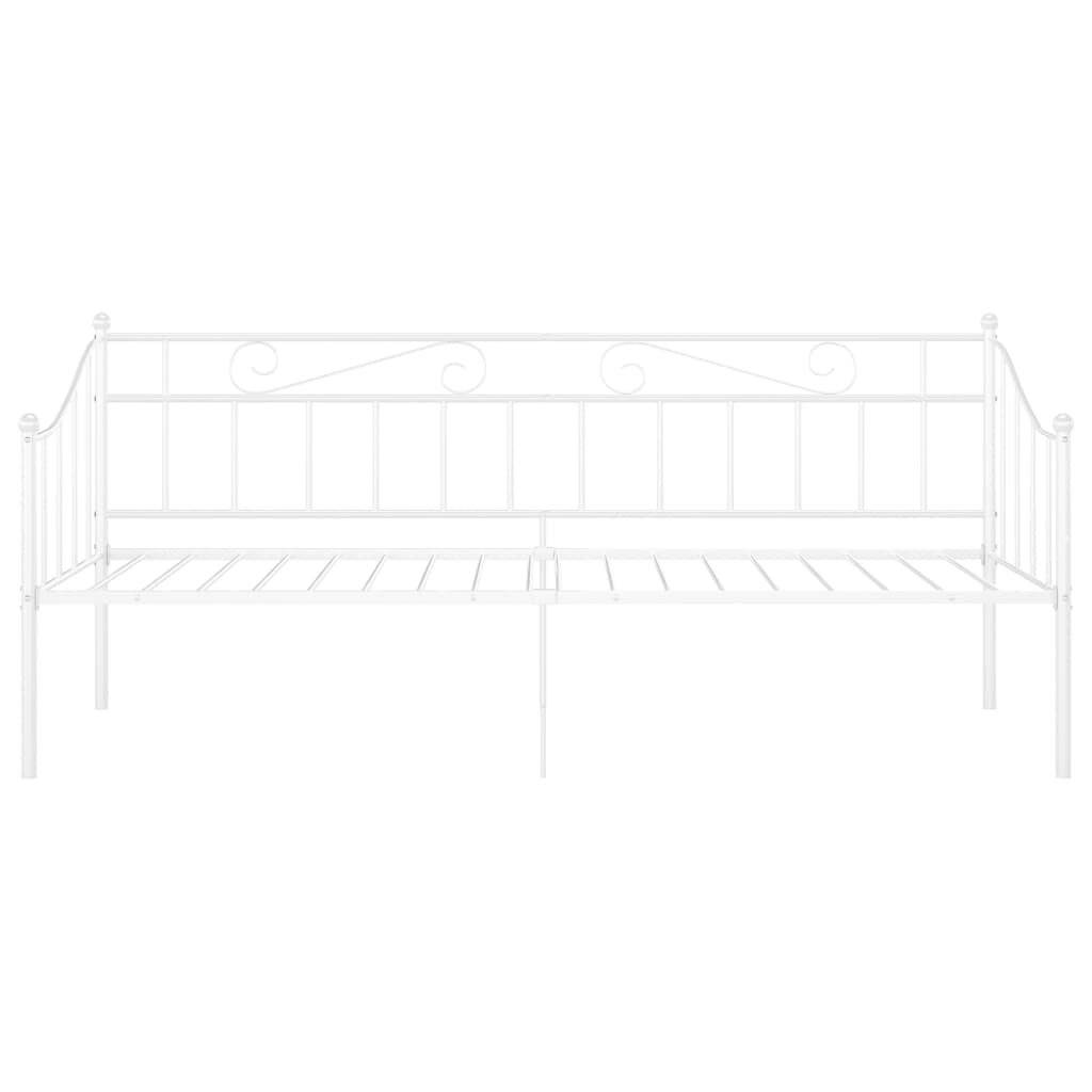 Schlafsofa Bettgestell Weiß Metall 90x200 cm-3