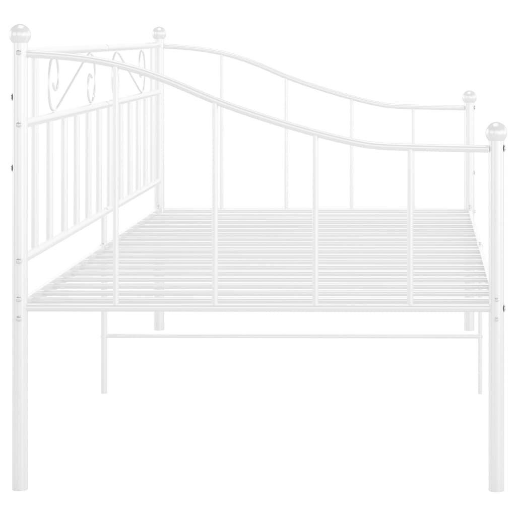 Schlafsofa Bettgestell Weiß Metall 90x200 cm-4
