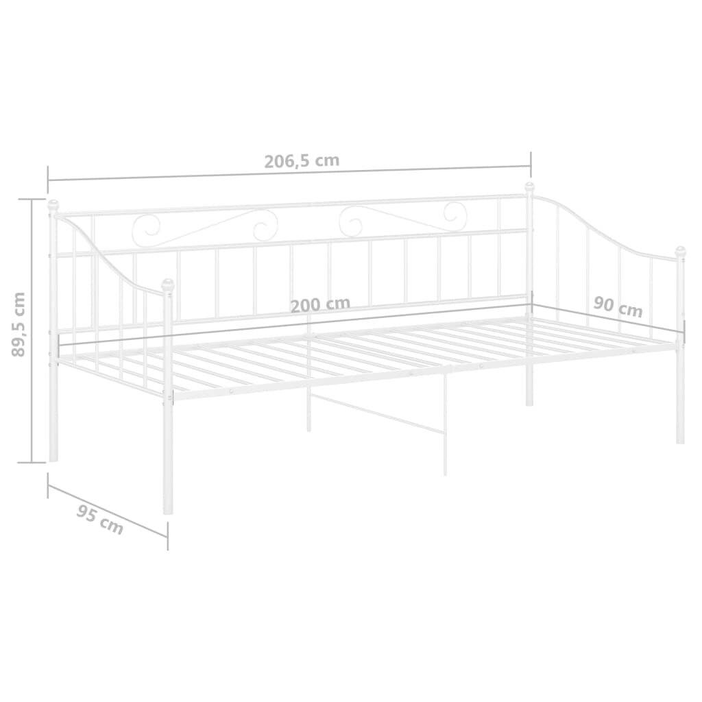 Symbolbild für Schlafsofa Bettgestell Weiß Metall 90x200 cm