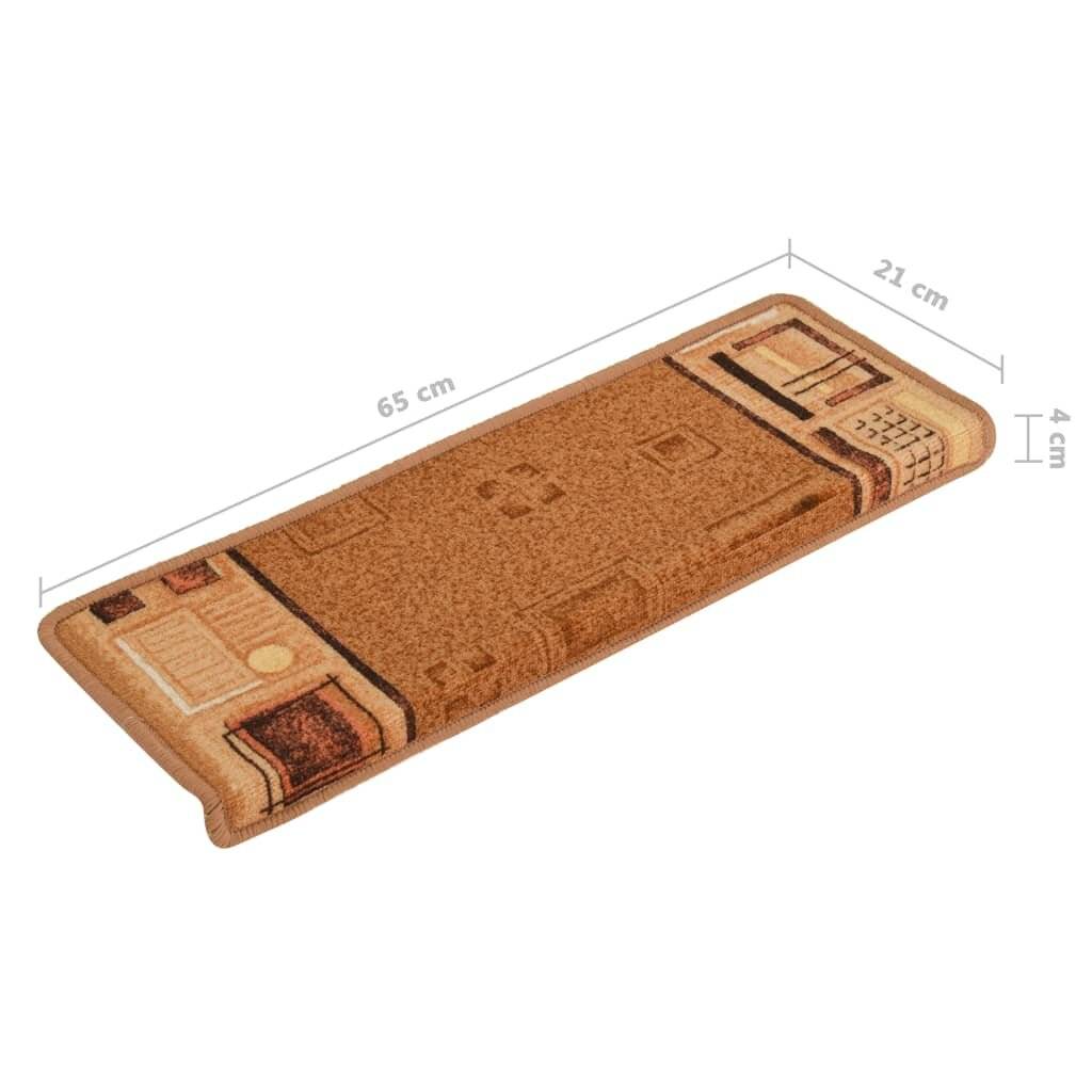 Treppenmatten Selbstklebend 15 Stk. 65x25 cm Beige-6