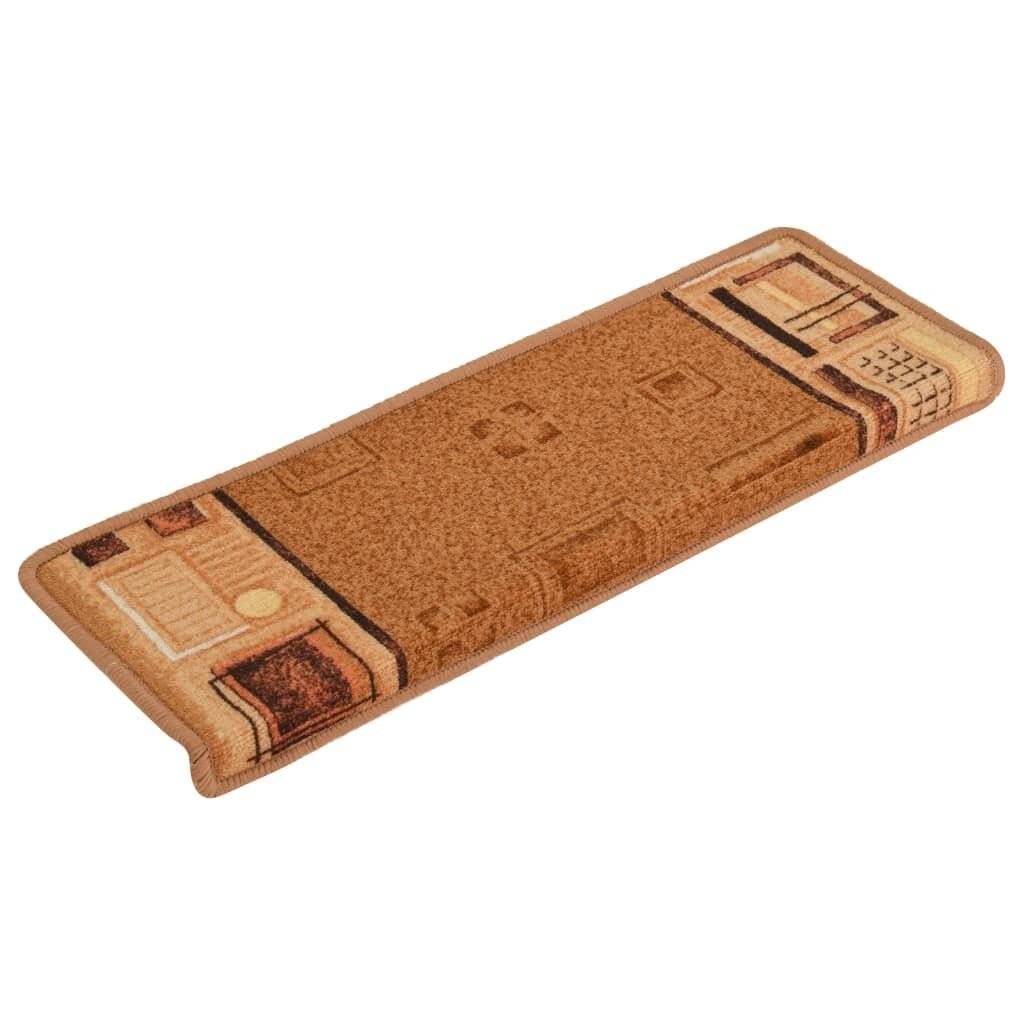 Treppenmatten Selbstklebend 15 Stk. 65x25 cm Beige-1