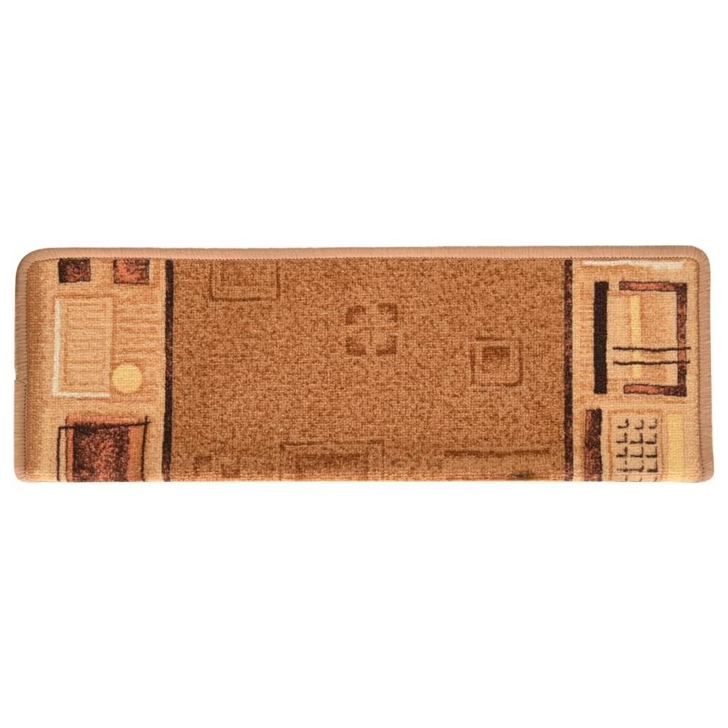Treppenmatten Selbstklebend 15 Stk. 65x25 cm Beige-3