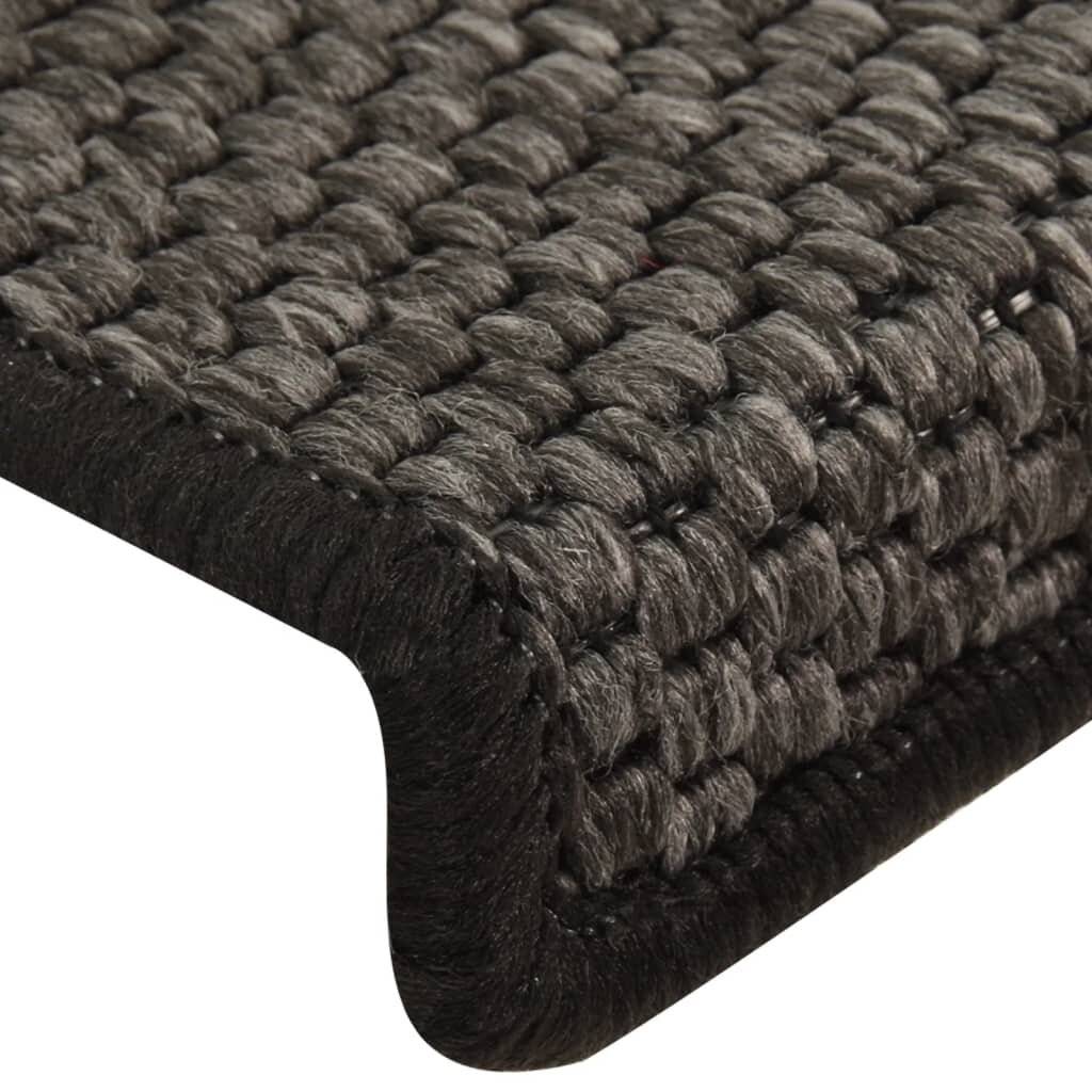 Treppenmatten Selbstklebend Sisal 15 Stk. 65x25 cm Anthrazit-5