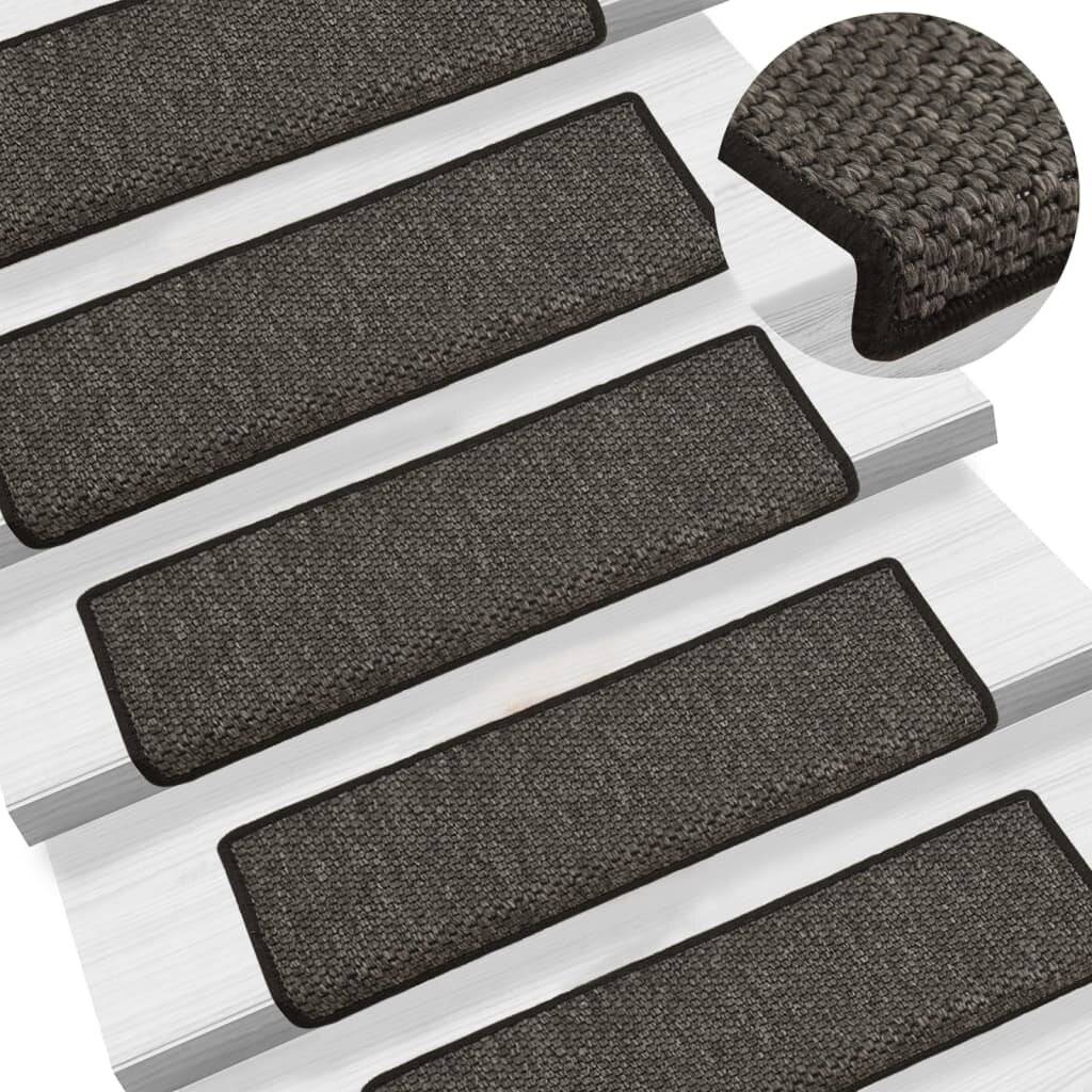 Treppenmatten Selbstklebend Sisal 15 Stk. 65x25 cm Anthrazit-0