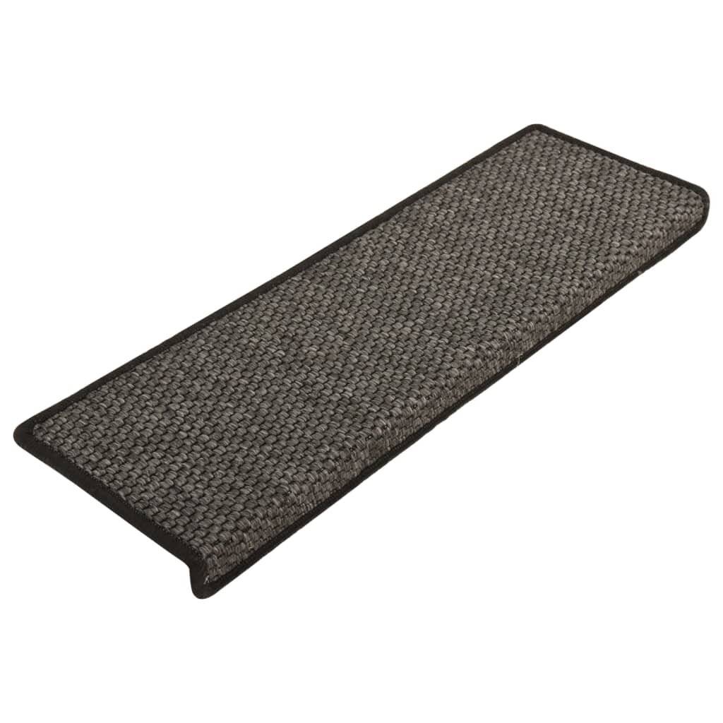 Treppenmatten Selbstklebend Sisal 15 Stk. 65x25 cm Anthrazit-1