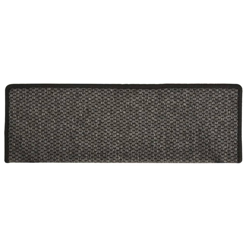 Treppenmatten Selbstklebend Sisal 15 Stk. 65x25 cm Anthrazit-3