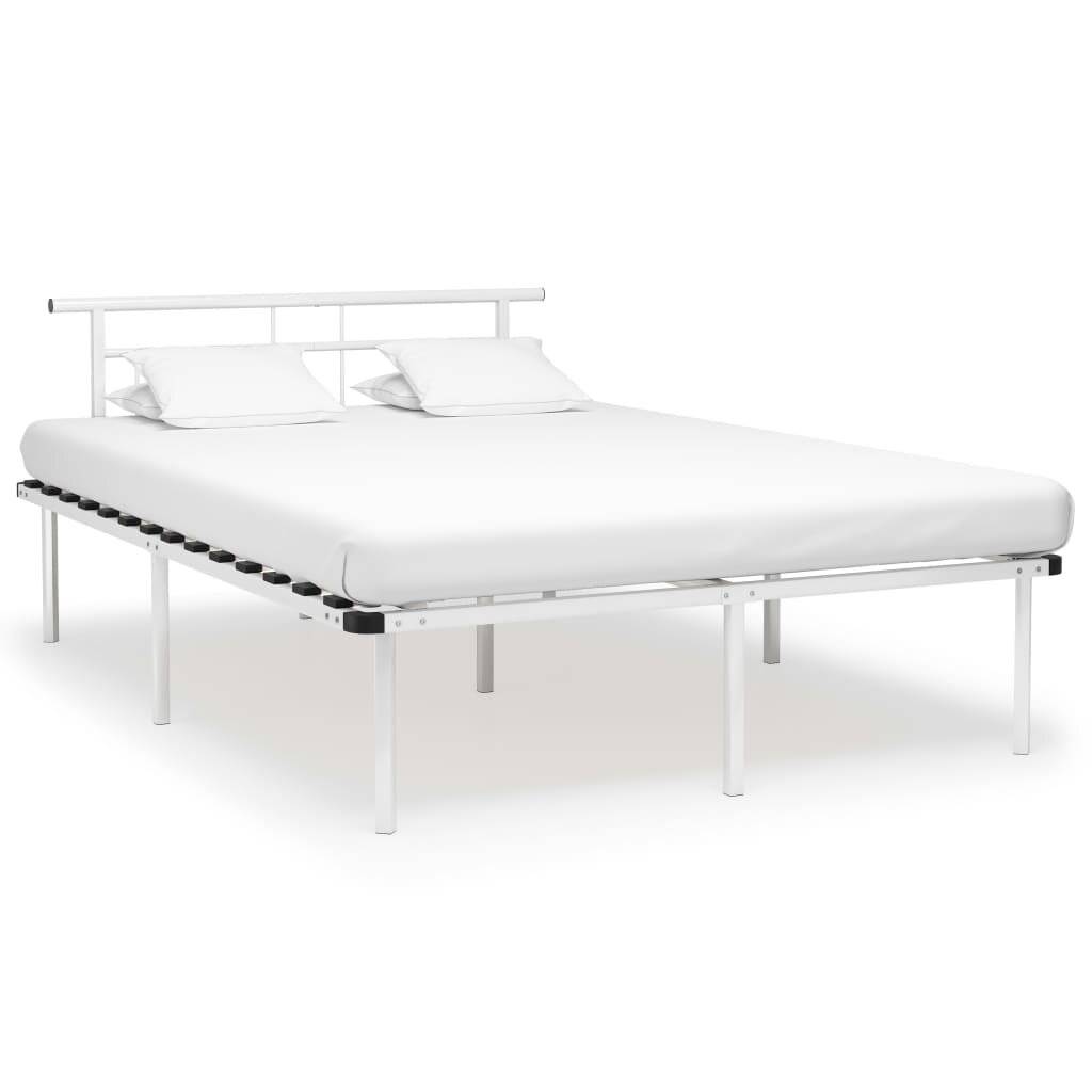 Bettgestell Weiß Metall 140x200 cm-0