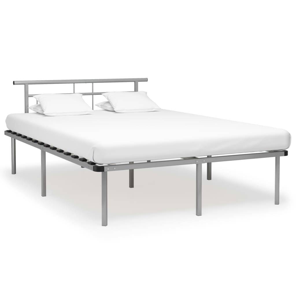 Bettgestell Grau Metall 140x200 cm-0