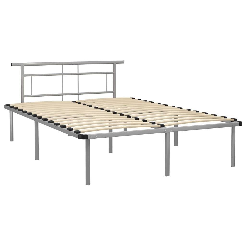 Bettgestell Grau Metall 140x200 cm-1