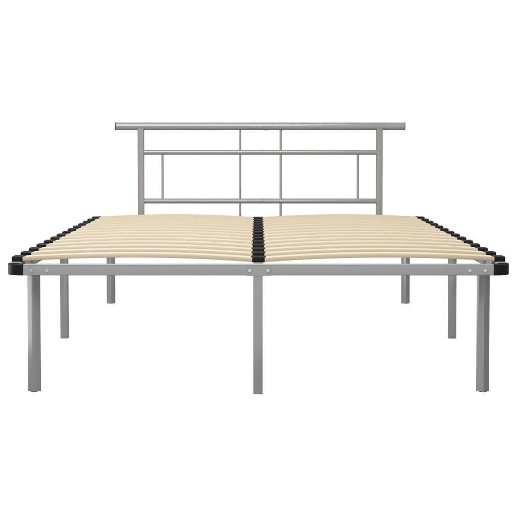 Bettgestell Grau Metall 140x200 cm-2