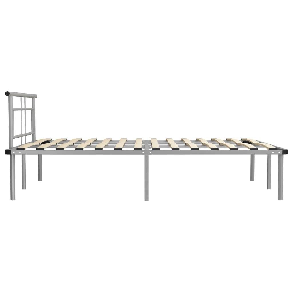 Bettgestell Grau Metall 140x200 cm-3