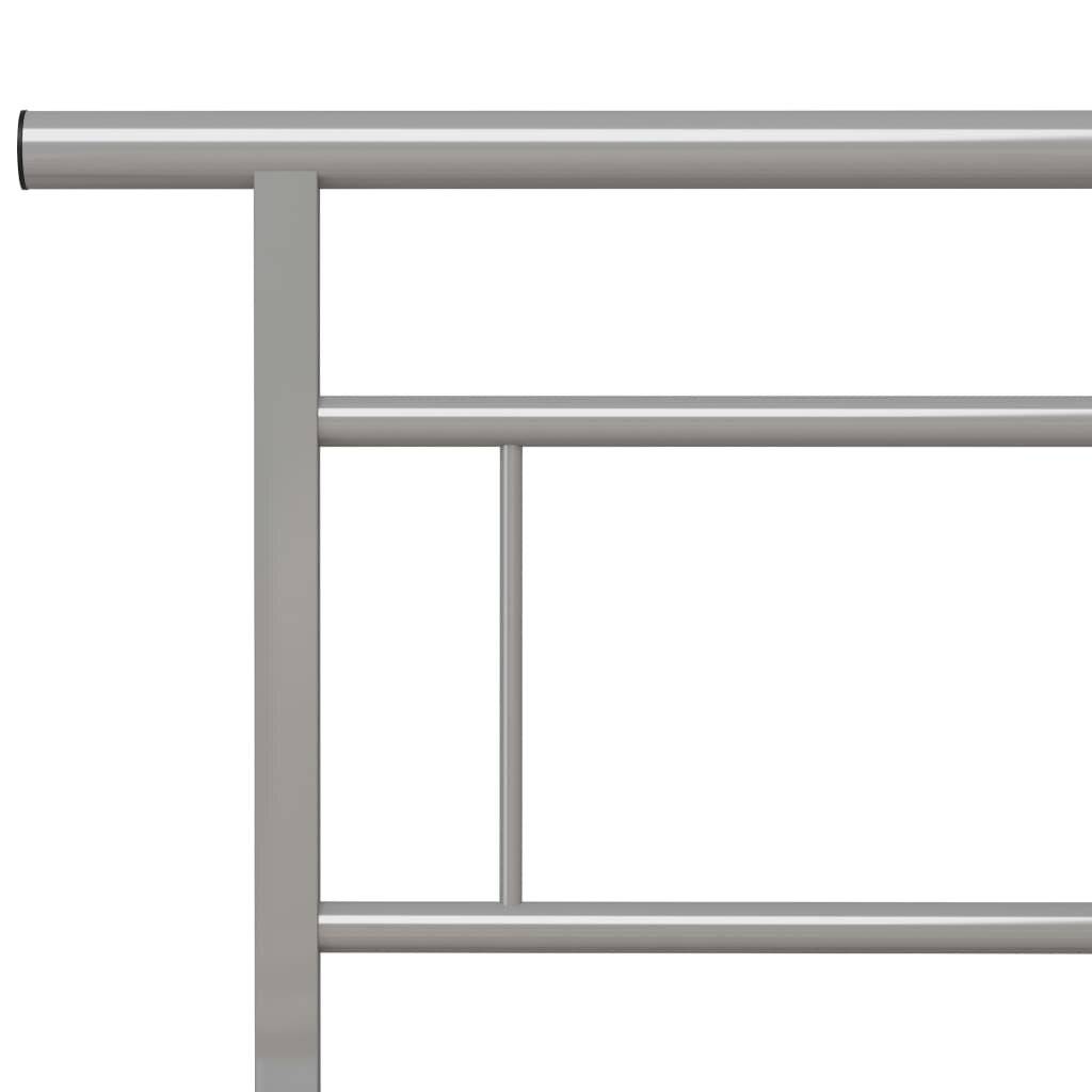 Bettgestell Grau Metall 140x200 cm-4