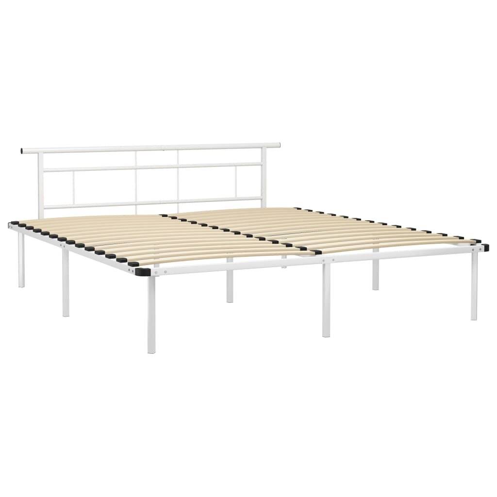 Bettgestell Weiß Metall 200x200 cm-1