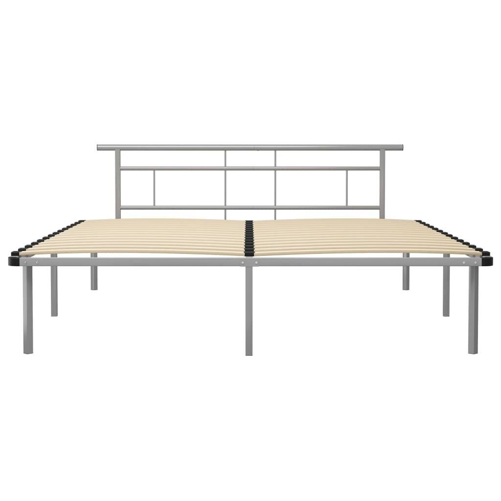 Bettgestell Grau Metall 200x200 cm-2