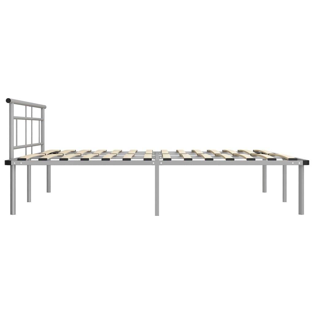 Bettgestell Grau Metall 200x200 cm-3