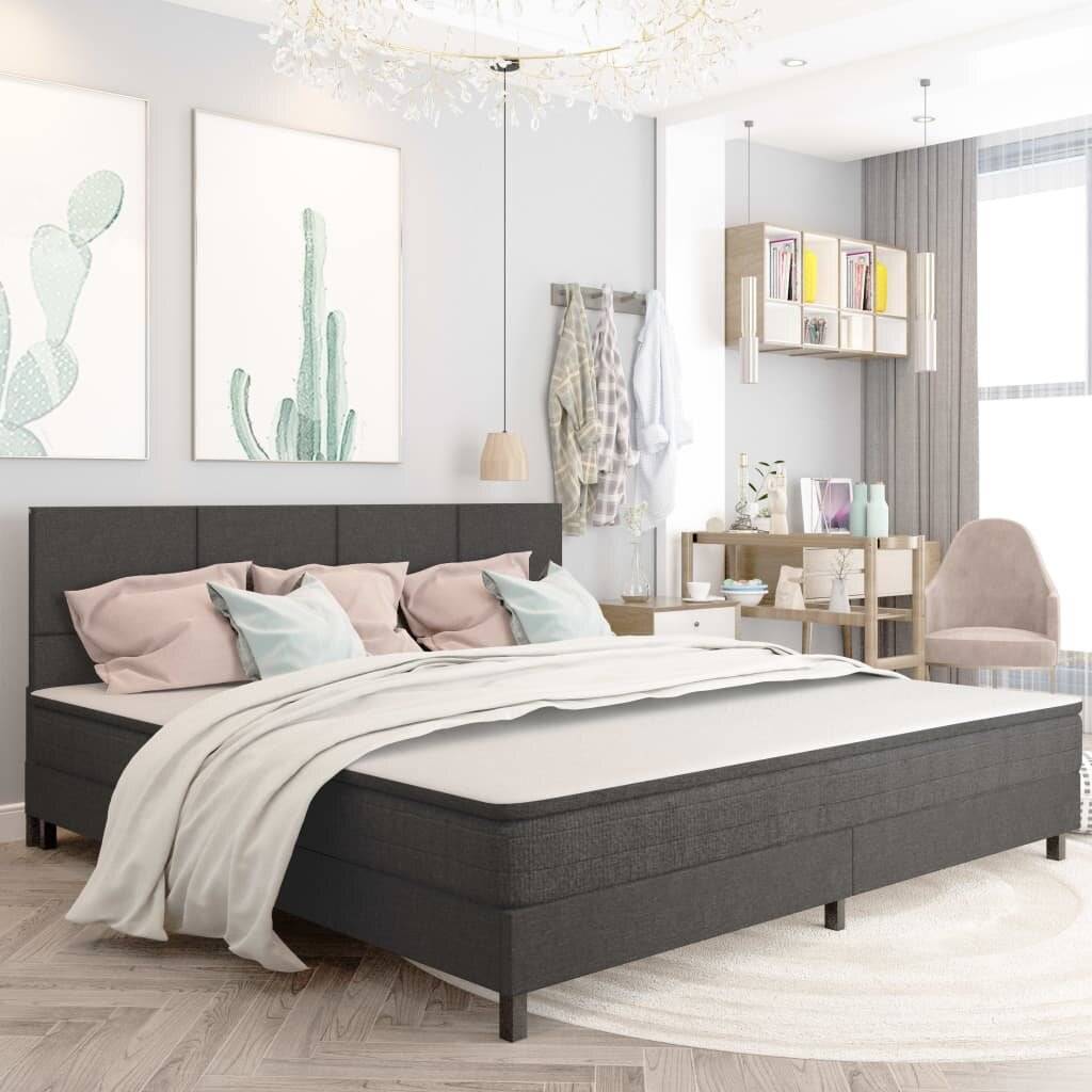 Boxspringbett Dunkelgrau Stoff 200x200 cm-6