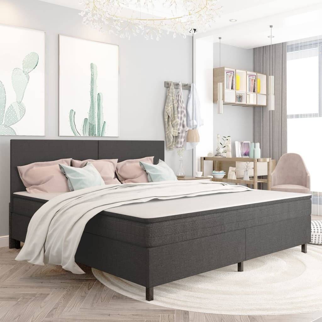 Boxspringbett Dunkelgrau Stoff 200x200 cm-6