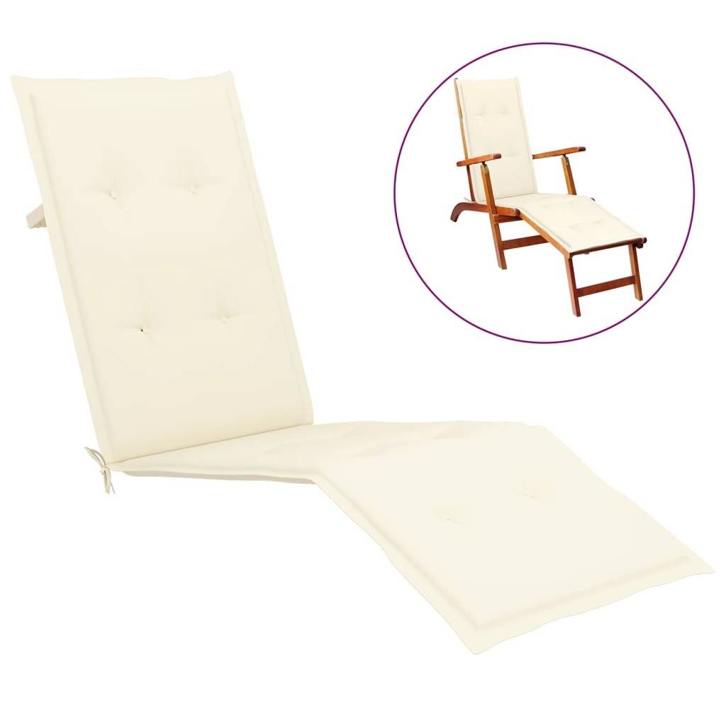 vidaXL Liegestuhl-Auflage Creme (75+105)x50x4 cm-5