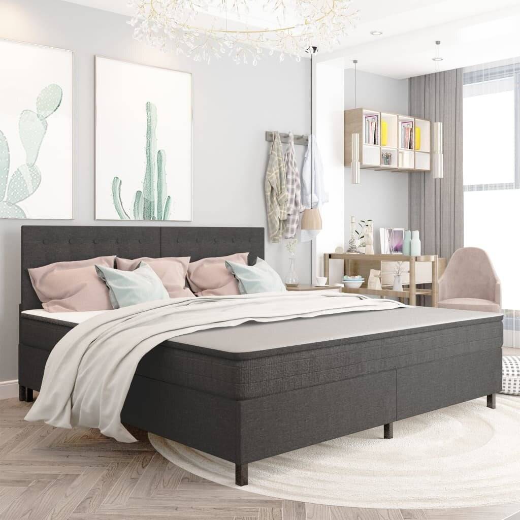 vidaXL Boxspringbett Dunkelgrau Stoff 200x200 cm-6