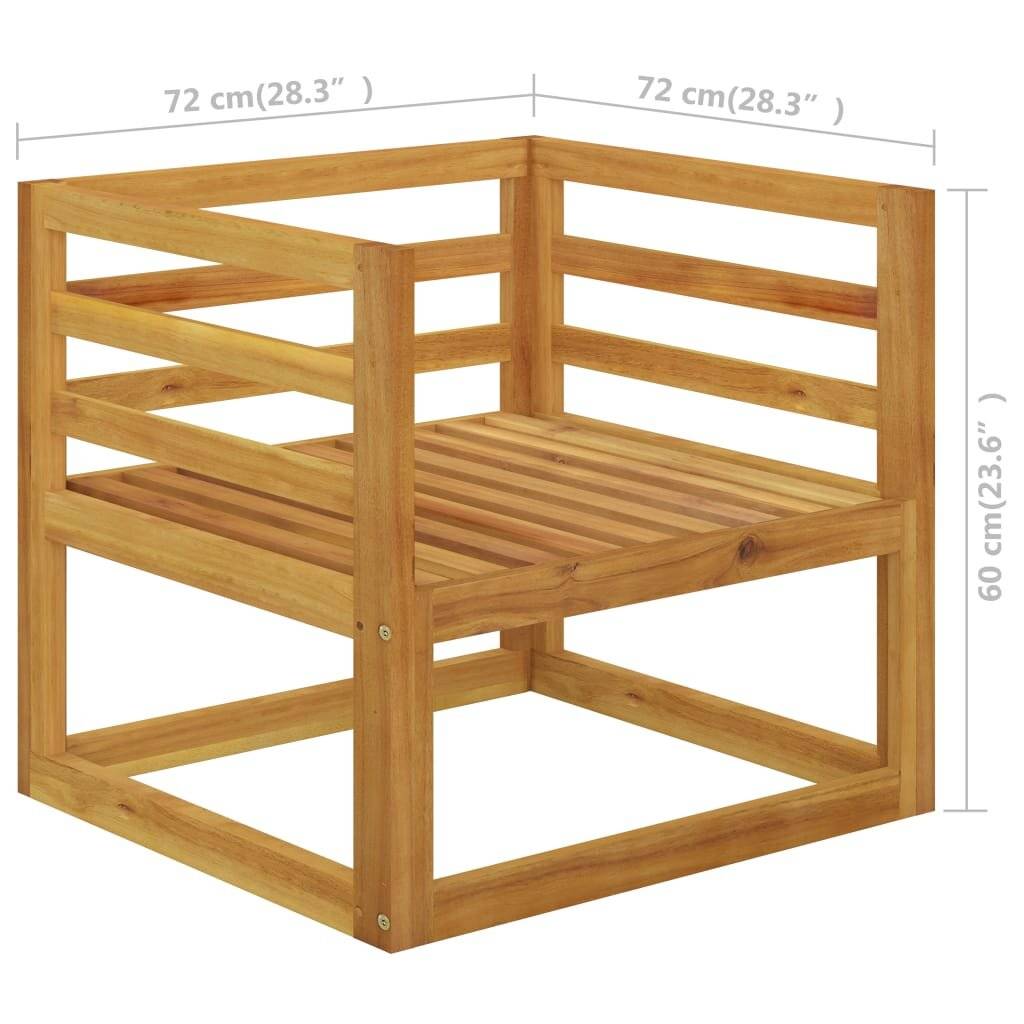 vidaXL Gartenstuhl mit Cremeweißen Auflagen Massivholz Akazie-4