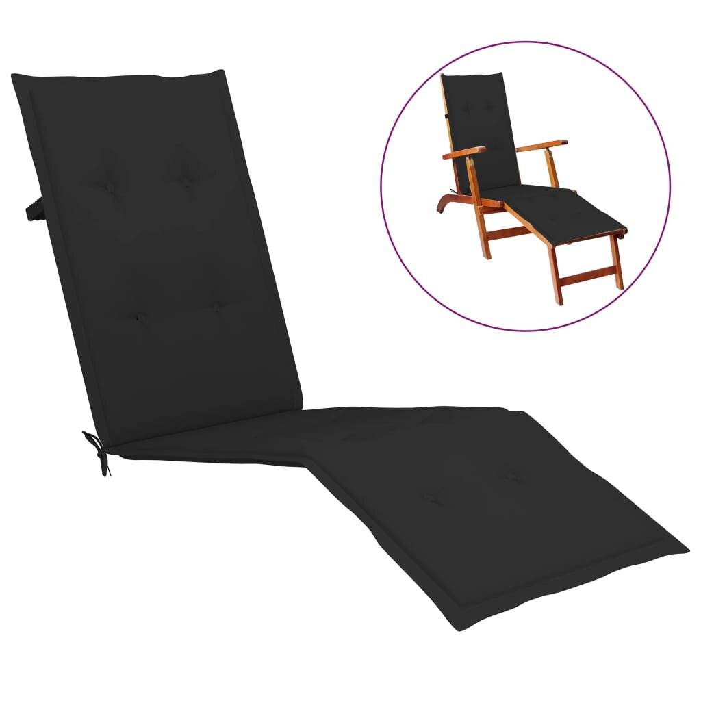vidaXL Liegestuhl-Auflage Schwarz (75+105)x50x4 cm-5