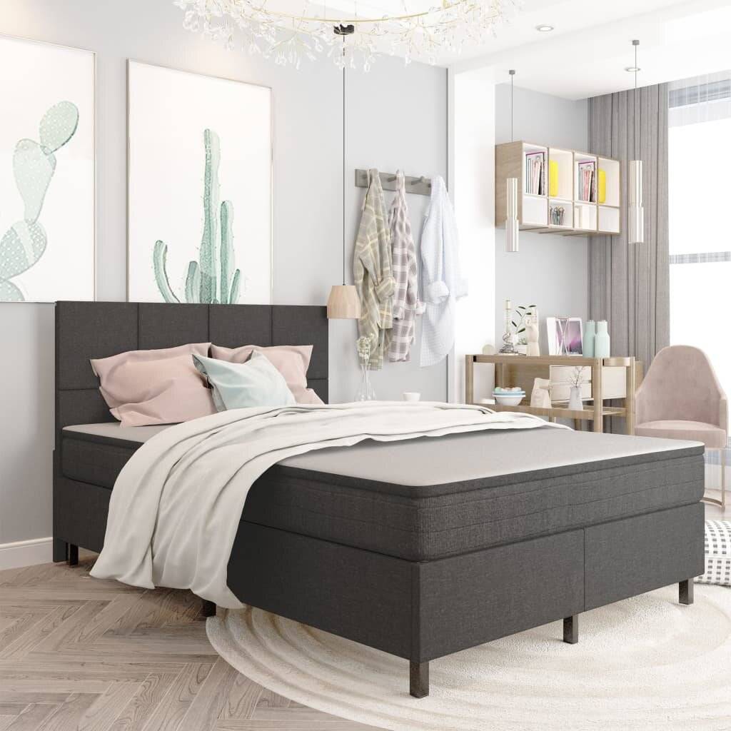 Boxspringbett Dunkelgrau Stoff 140x200 cm-6