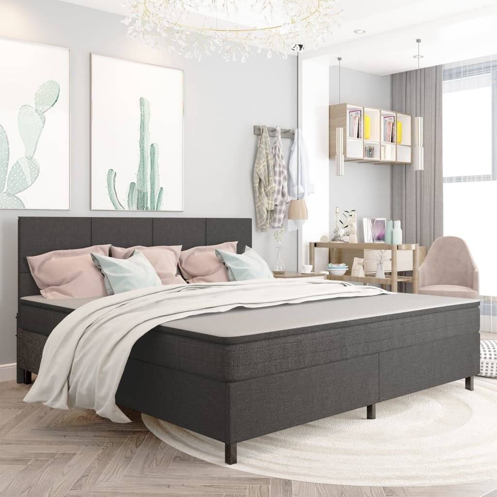 Boxspringbett Dunkelgrau Stoff 200x200 cm-6