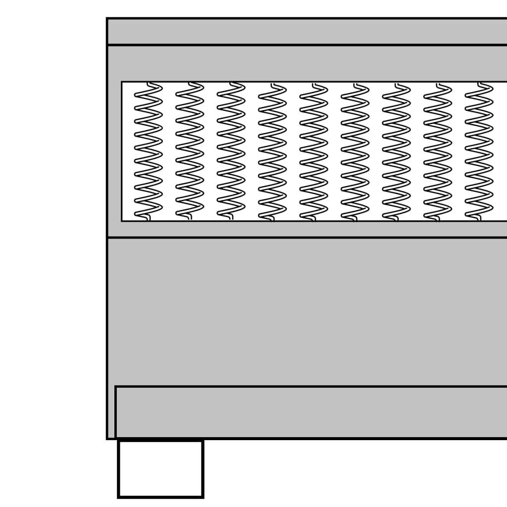 Symbolbild für Boxspringbett Dunkelgrau Stoff 200x200 cm