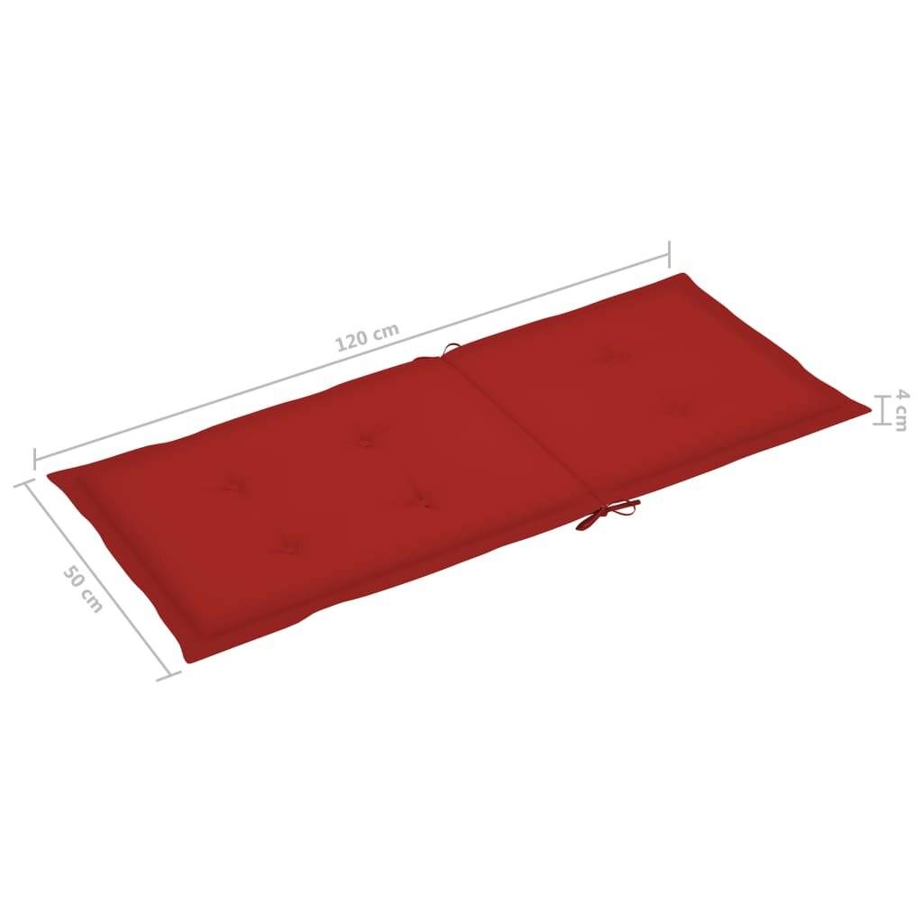 Gartenstuhlauflagen 6 Stk. Rot 120x50x4 cm-5