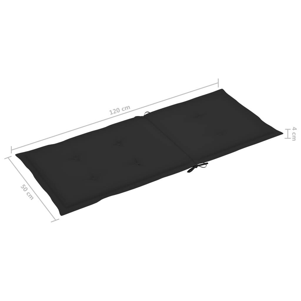 Gartenstuhlauflagen 6 Stk. Schwarz 120x50x4 cm-5