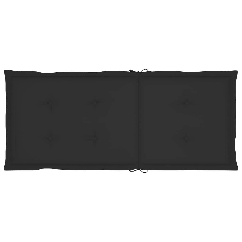 Gartenstuhlauflagen 6 Stk. Schwarz 120x50x4 cm-1