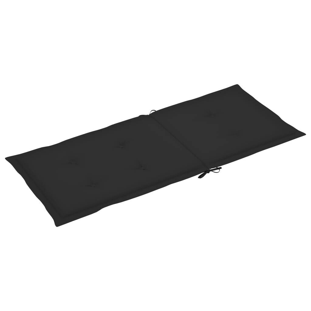 Gartenstuhlauflagen 6 Stk. Schwarz 120x50x4 cm-2