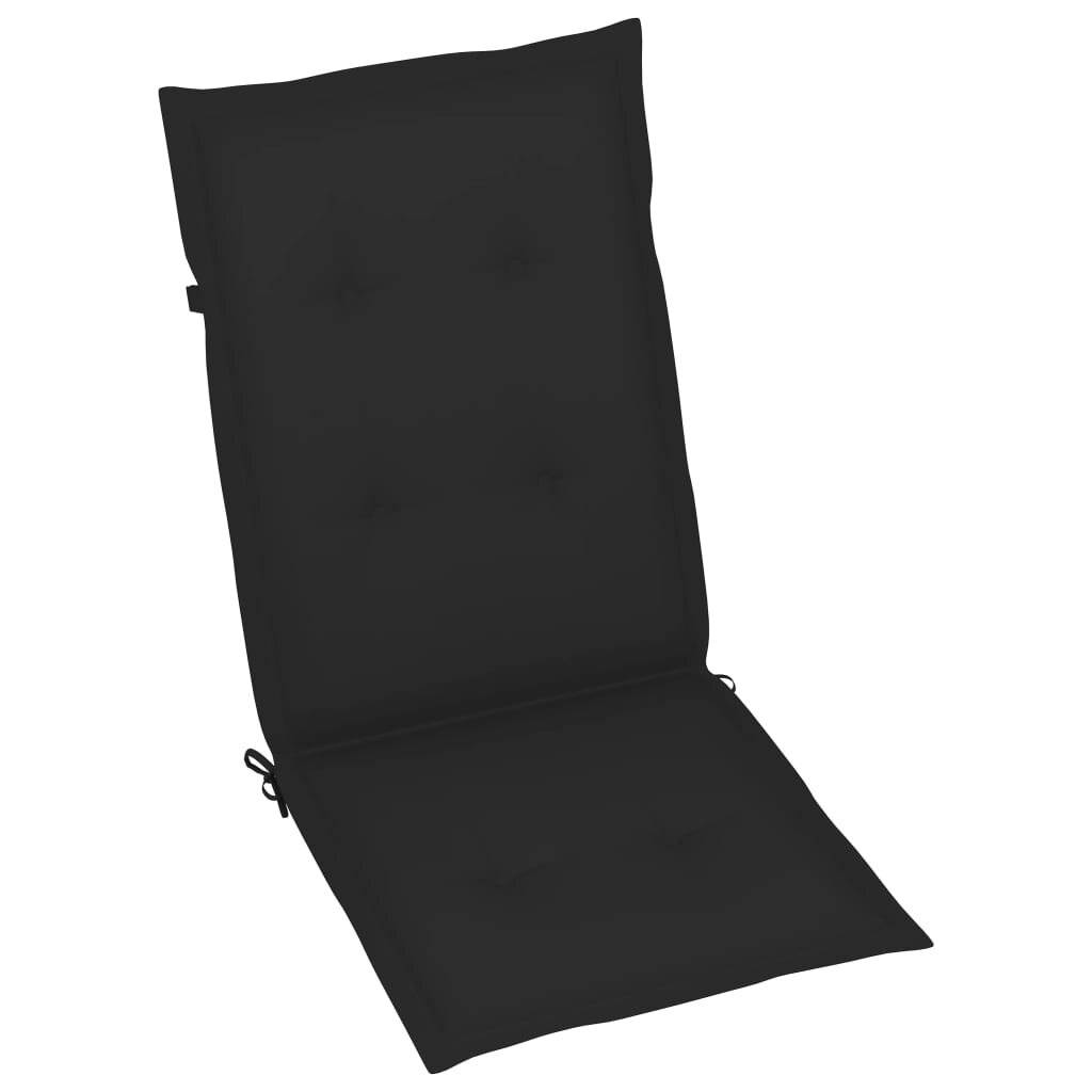 Gartenstuhlauflagen 6 Stk. Schwarz 120x50x4 cm-3