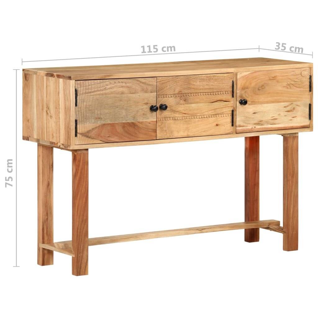 vidaXL Sideboard 115x35x75 cm Massivholz Akazie-6