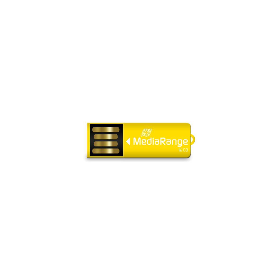 MEDIARANGE Nano - USB-Flash-Laufwerk - 16 GB - USB 2.0 - Gelb-2